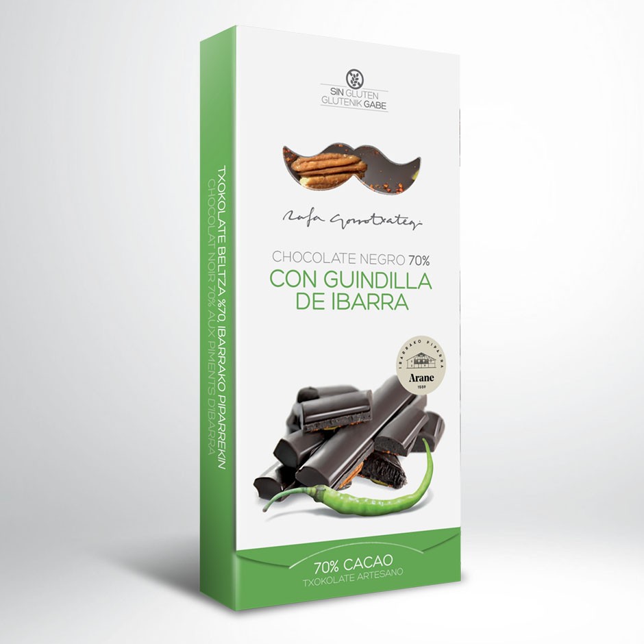 Chocolate Negro 70% Con Guindilla De Ibarra Rafa Gorrotxategi 100 g
