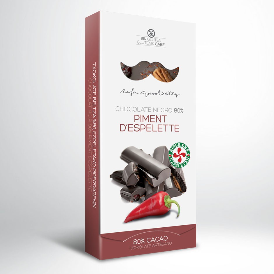 Chocolate Negro 80% Piment D’Espelette Rafa Gorrotxategi 100 g