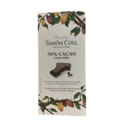 [CJ-0871] Chocolate 70% cacao con NIBS 85 g