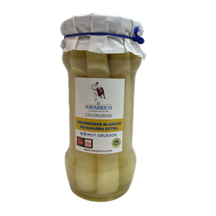 Espárragos blancos de navarra extra 6/9 muy gruesos el navarrico tarro 580g