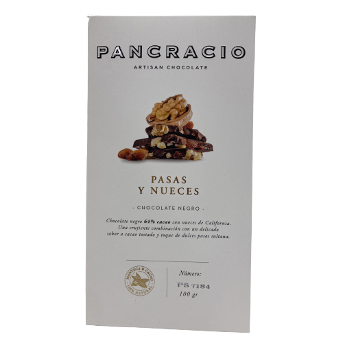 Tableta Pasas y Nueces 100gr